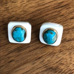 Ashley Pittman maji turquoise horn earrings